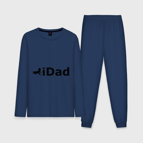 Мужская пижама с лонгсливом хлопок IDad - я отец, цвет темно-синий