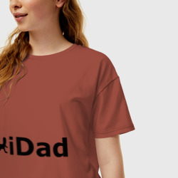 Женская футболка хлопок Oversize IDad - я отец - фото 2