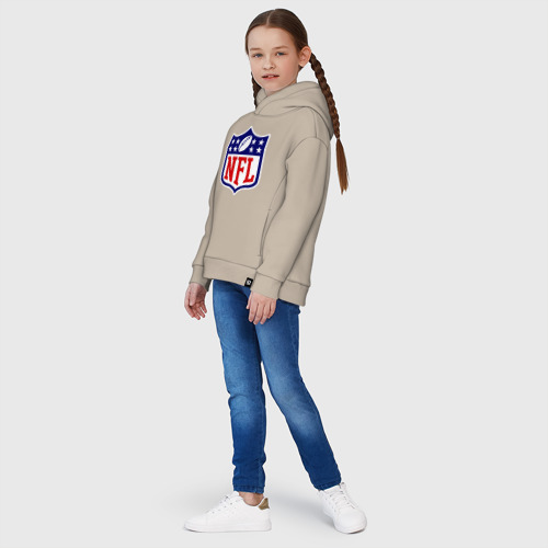 Детское худи Oversize хлопок NFL, цвет миндальный - фото 5