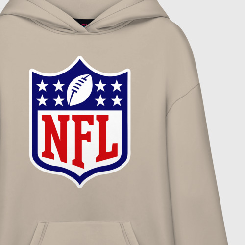 Худи SuperOversize хлопок NFL, цвет миндальный - фото 3