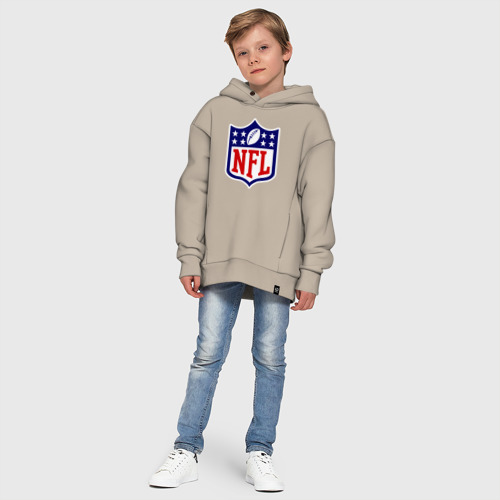 Детское худи Oversize хлопок NFL, цвет миндальный - фото 11