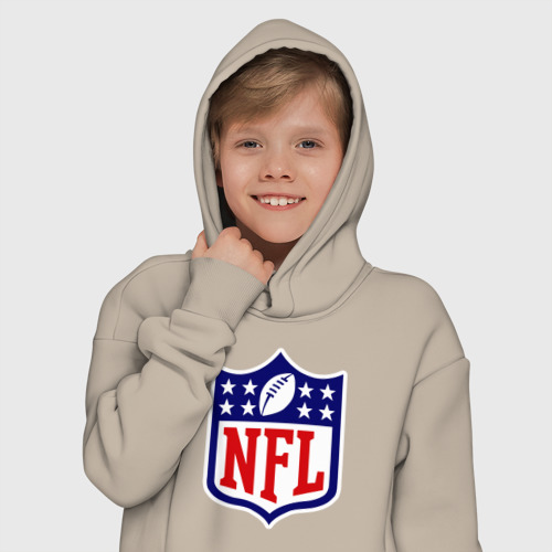 Детское худи Oversize хлопок NFL, цвет миндальный - фото 12