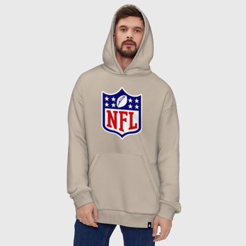 Худи SuperOversize хлопок NFL, цвет миндальный - фото 5