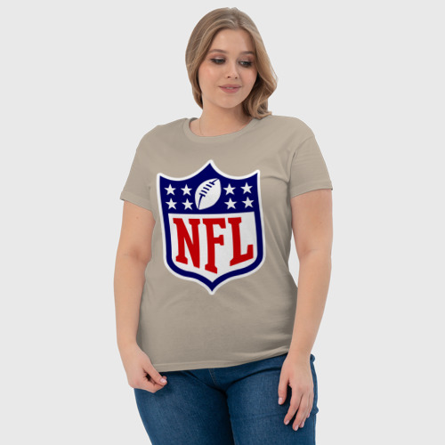 Женская футболка хлопок NFL, цвет миндальный - фото 6