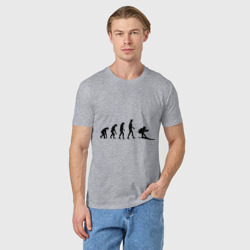 Мужская футболка хлопок Эволюция лыжи - фото 2