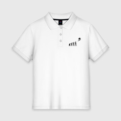 Женское поло хлопок Эволюция лыжник