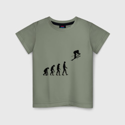 Детская футболка хлопок Эволюция лыжник