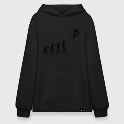Худи SuperOversize хлопок Эволюция лыжник