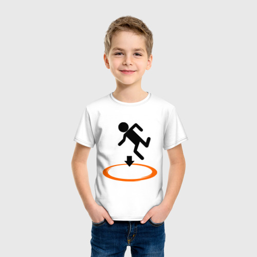 Детская футболка хлопок Portal Портал, цвет белый - фото 3