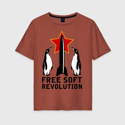 Женская футболка хлопок Oversize Free Soft Revolution2