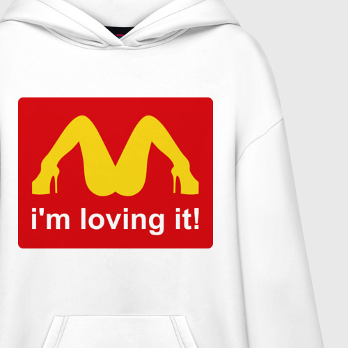 Худи SuperOversize хлопок i\'m lovin\' it!, цвет белый - фото 3