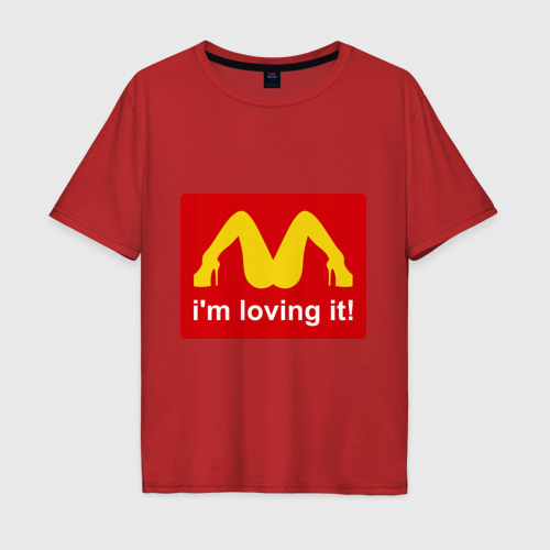 Мужская футболка хлопок Oversize i\'m lovin\' it!, цвет красный