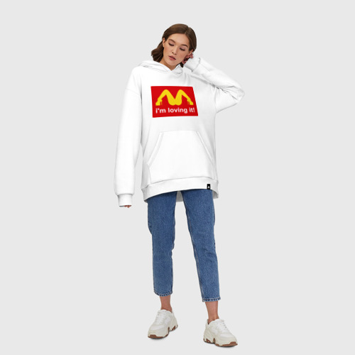 Худи SuperOversize хлопок i\'m lovin\' it!, цвет белый - фото 8