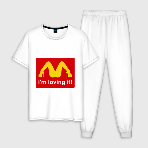 Мужская пижама хлопок i\'m lovin\' it!, цвет белый