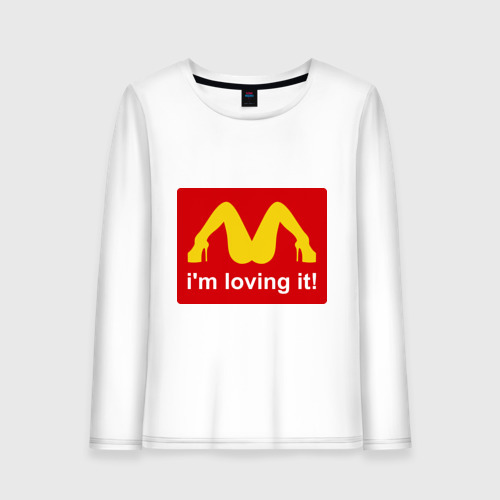 Женский лонгслив хлопок i\'m lovin\' it!, цвет белый