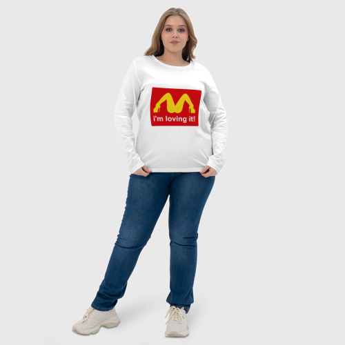 Женский лонгслив хлопок i\'m lovin\' it!, цвет белый - фото 6