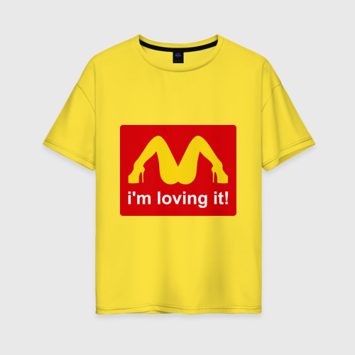 Женская футболка хлопок Oversize i\'m lovin\' it!, цвет желтый