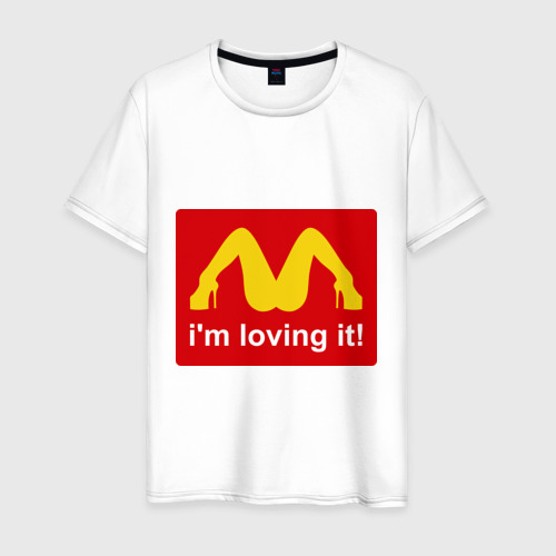 Мужская футболка хлопок i\'m lovin\' it!, цвет белый