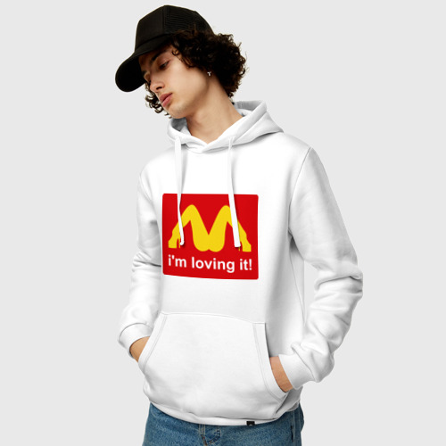 Мужская толстовка хлопок i\'m lovin\' it!, цвет белый - фото 3