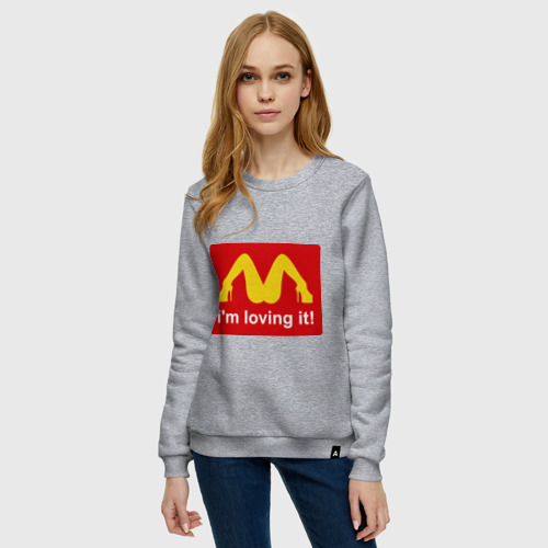 Женский свитшот хлопок i\'m lovin\' it!, цвет меланж - фото 3