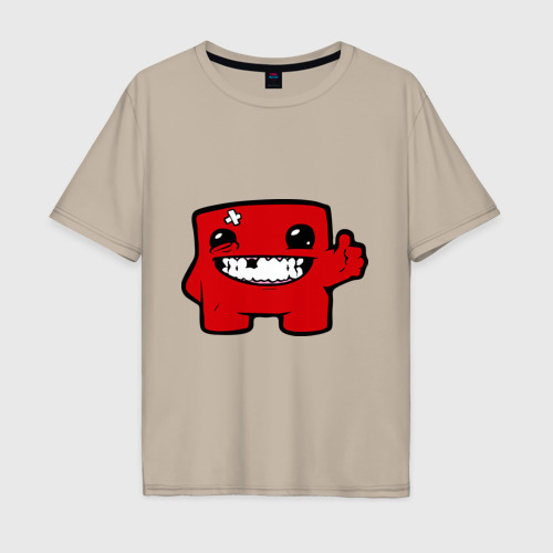 Мужская футболка хлопок Oversize с принтом Super Meat Boy, вид спереди #2