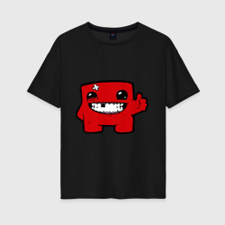 Женская футболка хлопок Oversize Super Meat Boy