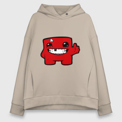 Женское худи Oversize хлопок Super Meat Boy