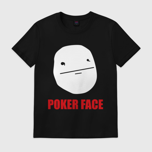 Мужская футболка хлопок Poker Face (mem), цвет черный