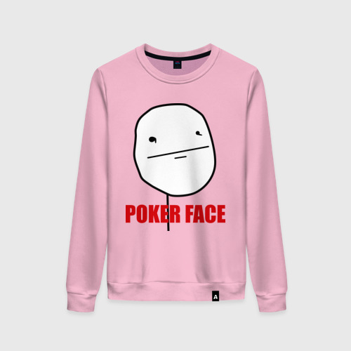 Женский свитшот хлопок Poker Face (mem), цвет светло-розовый