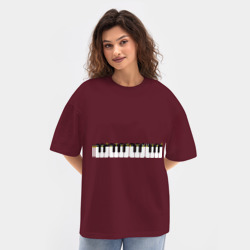 Женская футболка Oversize хлопок texturе Хор пингвинов Антарктида - фото 2