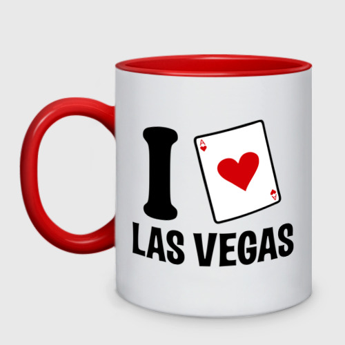 Кружка двухцветная I Love Las Vegas, цвет белый + красный