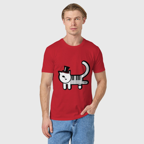 Мужская футболка хлопок Полоска, цвет красный - фото 3