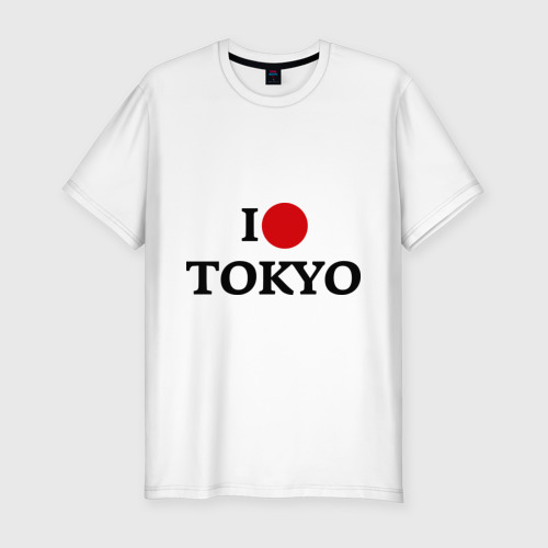 Мужская футболка хлопок Slim I love tokio, цвет белый