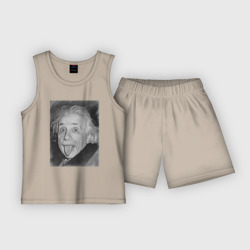 Детская пижама с шортами хлопок Энштейн язык