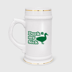 Кружка пивная Duck My Sick. Beeeatch