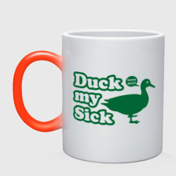 Кружка хамелеон Duck My Sick. Beeeatch