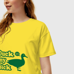 Женская футболка хлопок Oversize Duck My Sick. Beeeatch - фото 2