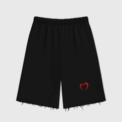 Женские шорты oversize футер хлопок Скрипичный ключ сердце