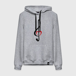 Женская толстовка хлопок Скрипичный ключ сердце