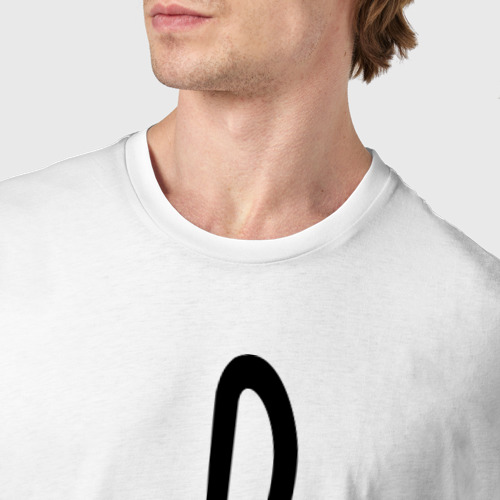Мужская футболка хлопок Скрипичный ключ сердце, цвет белый - фото 6