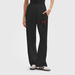 Женские брюки oversize без начеса хлопок Скрипичный ключ сердце - фото 2