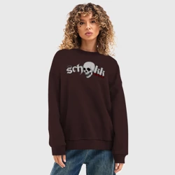 Женский свитшот oversize без начеса хлопок Schokk - фото 2