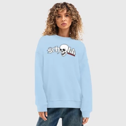 Женский свитшот oversize без начеса хлопок Schokk - фото 2