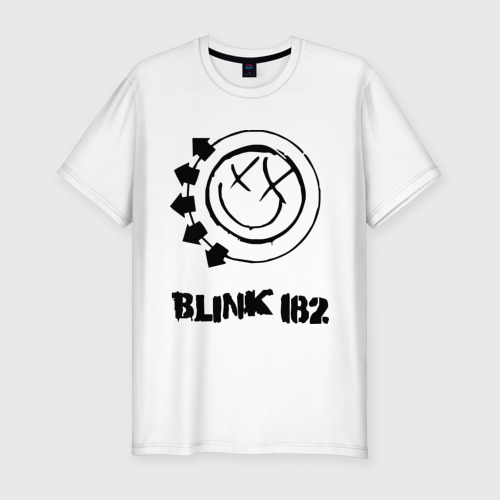 Мужская футболка хлопок Slim Blink 182, цвет белый