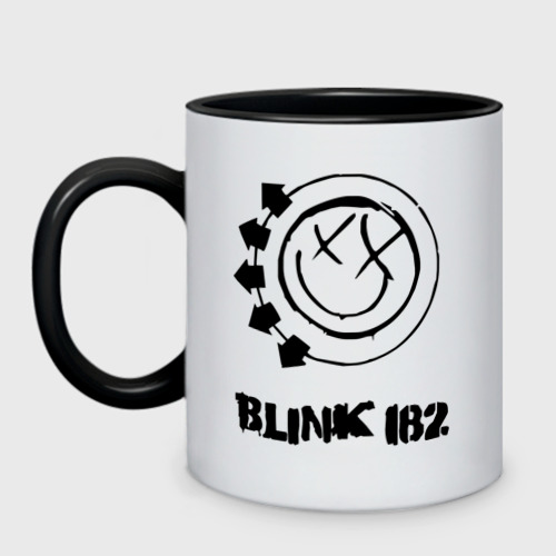 Кружка двухцветная Blink 182, цвет белый + черный