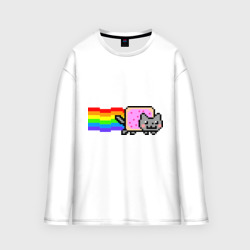 Мужской лонгслив oversize хлопок Nyan Cat