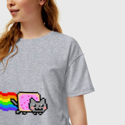Женская футболка хлопок Oversize Nyan Cat - фото 2
