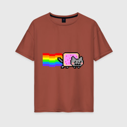 Женская футболка хлопок Oversize Nyan Cat