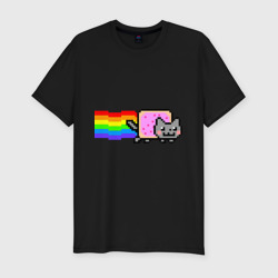 Мужская футболка хлопок Slim Nyan Cat