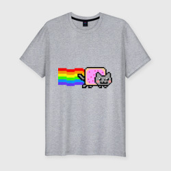 Мужская футболка хлопок Slim Nyan Cat